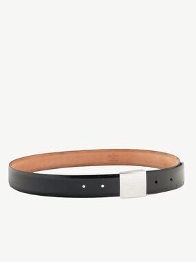 Louis Vuitton Black Leather Logo-Buckle Belt